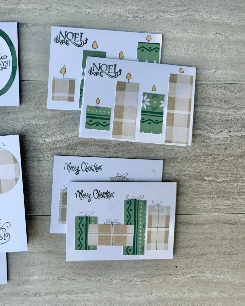 Holiday Cards available in 4 different styles. Ornament balls, Presents, Candles and Trees. Custom order your set today!